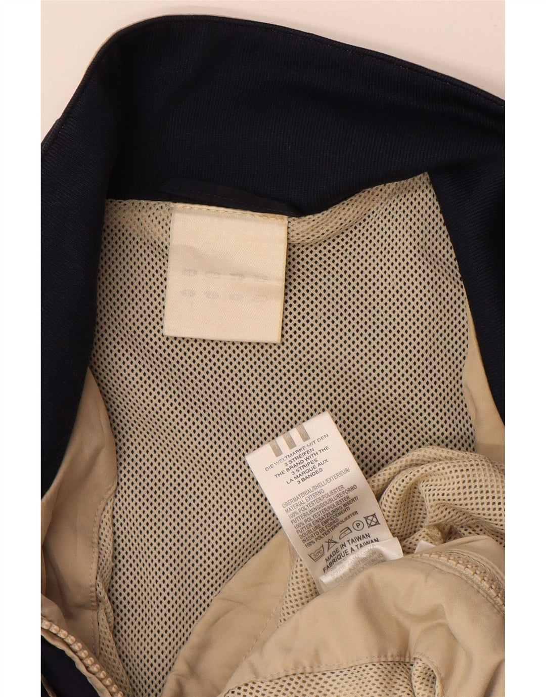 Adidas Herren-Trainingsanzug-Top-Jacke, groß, beige, Colourblock-Polyester