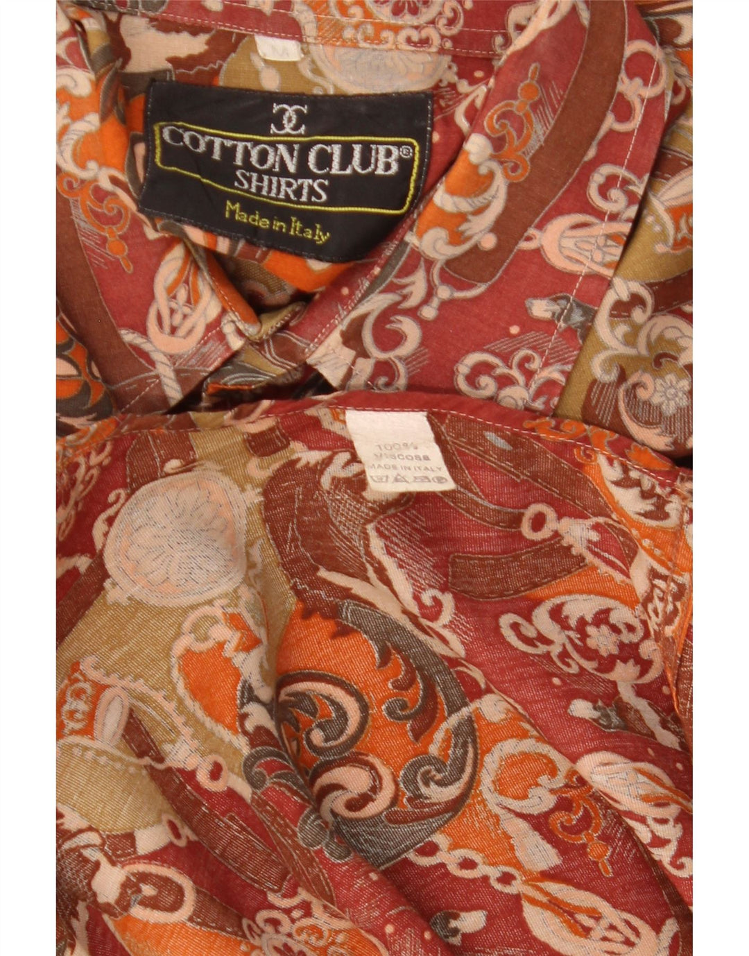 Cotton Club Herrenhemd aus mittelbrauner Viskose mit Blumenmuster