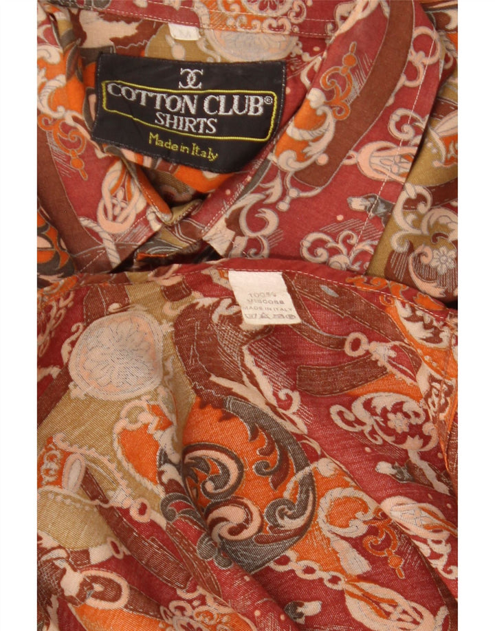 Cotton Club Herrenhemd aus mittelbrauner Viskose mit Blumenmuster