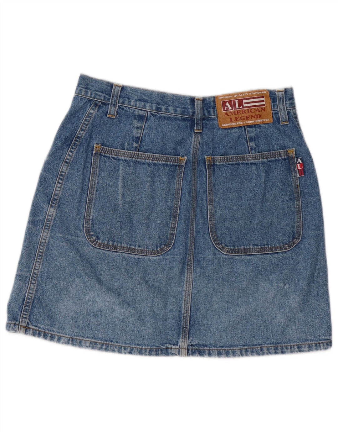 AMERICAN LEGEND Damen Jeansrock IT 42 Medium W28 Blaue Baumwolle