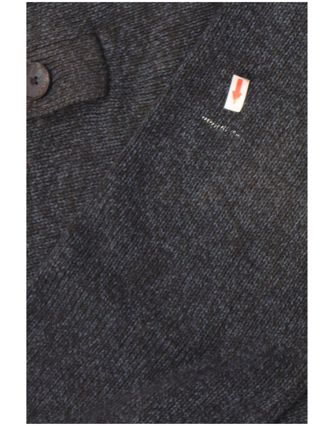 Marks & Spencer Herren-Pullover mit Knopfkragen, groß, Marineblau meliert