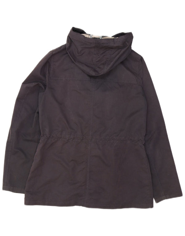 FAT FACE Womens Hooded Rain Jacket UK 12 Medium  Navy Blue