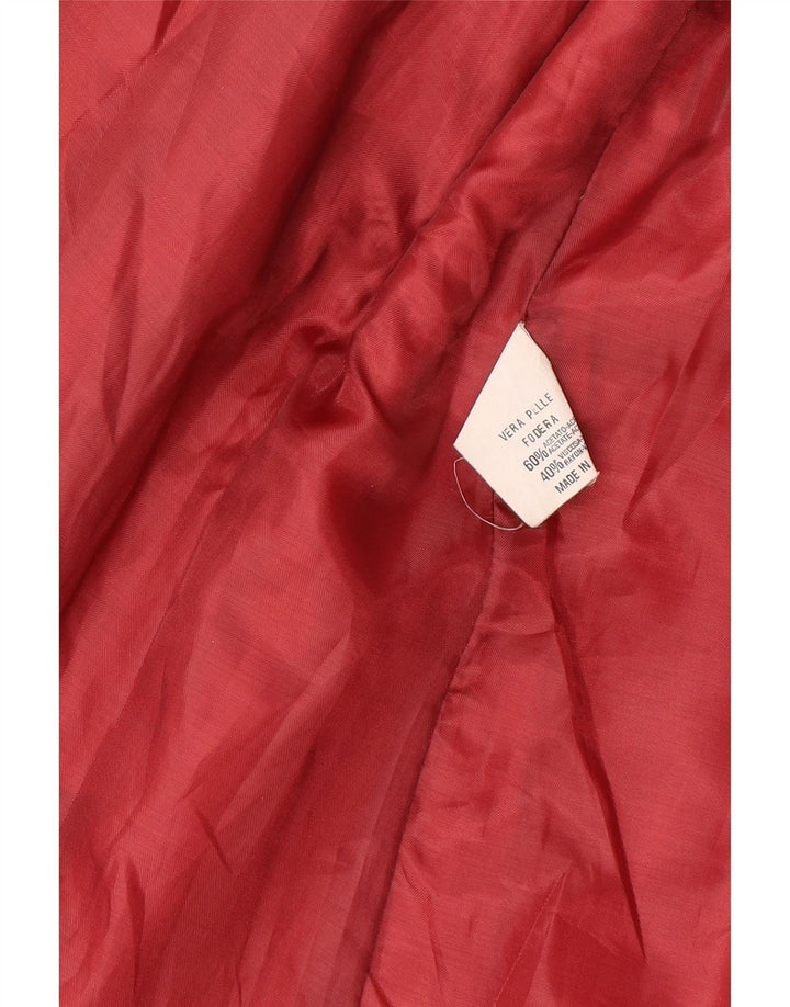 Vintage Damen Lederjacke UK 14 Mittelrotes Leder