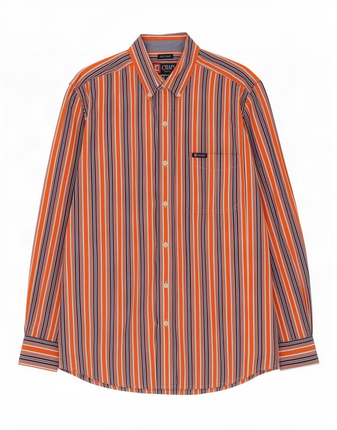 Chaps Herren Easy Fit Hemd, groß, orange gestreift, Baumwolle