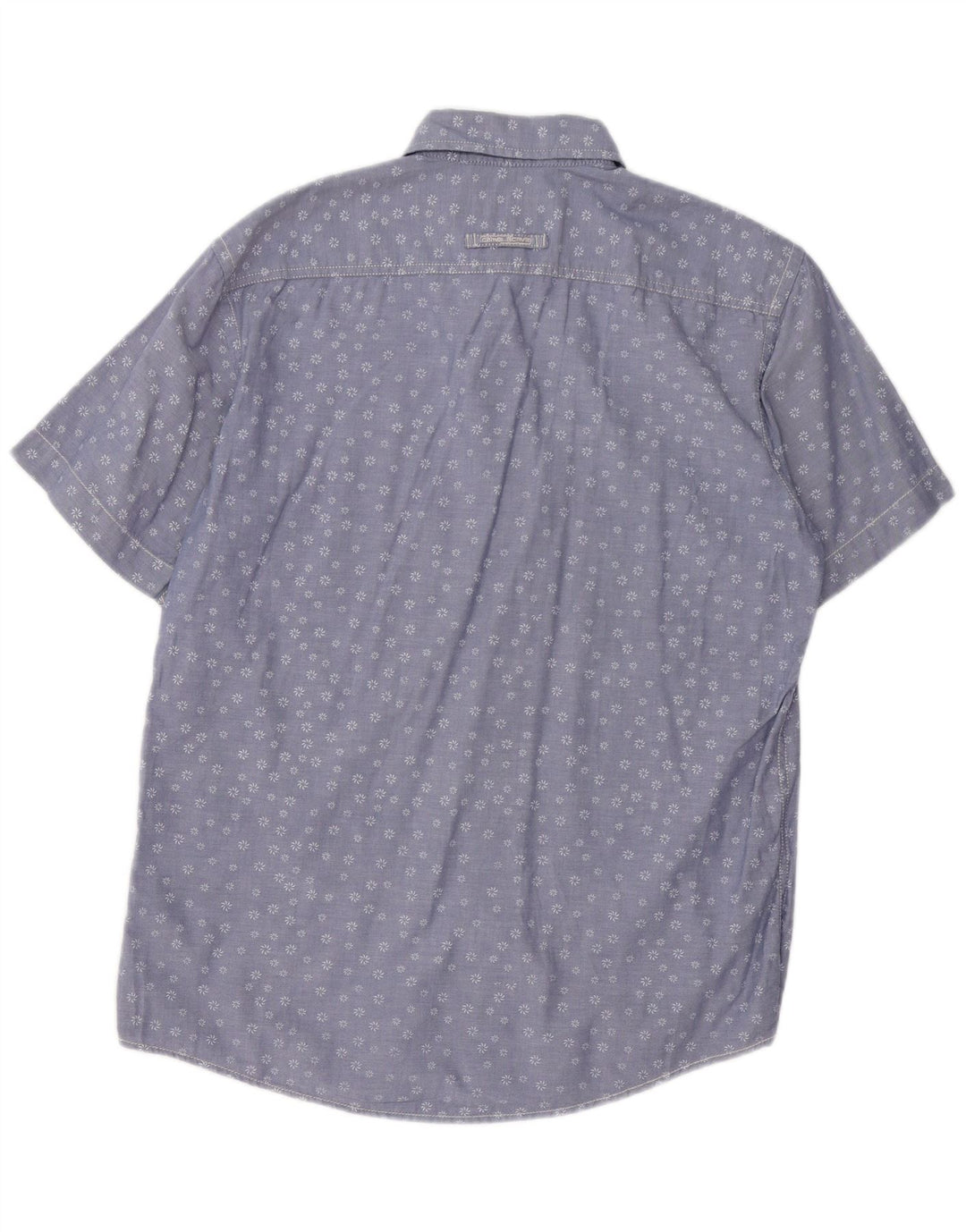 Camel Active Herren-Kurzarmhemd aus mittelblauer Baumwolle mit Blumenmuster