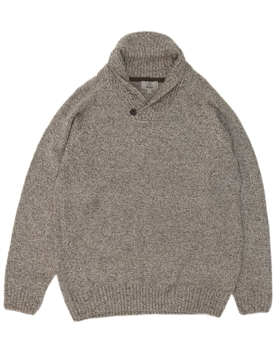 Marks & Spencer Herren-Pullover mit Schalkragen, groß, grau meliert
