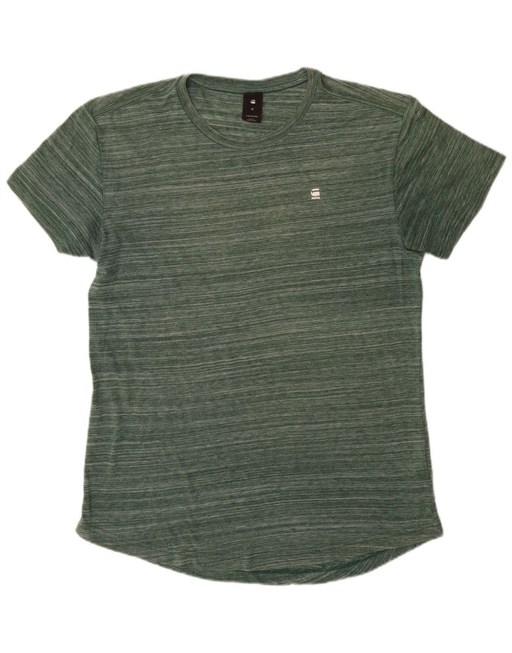 G-STAR Herren T-Shirt-Oberteil Mittelgrün gestreift aus Polyester