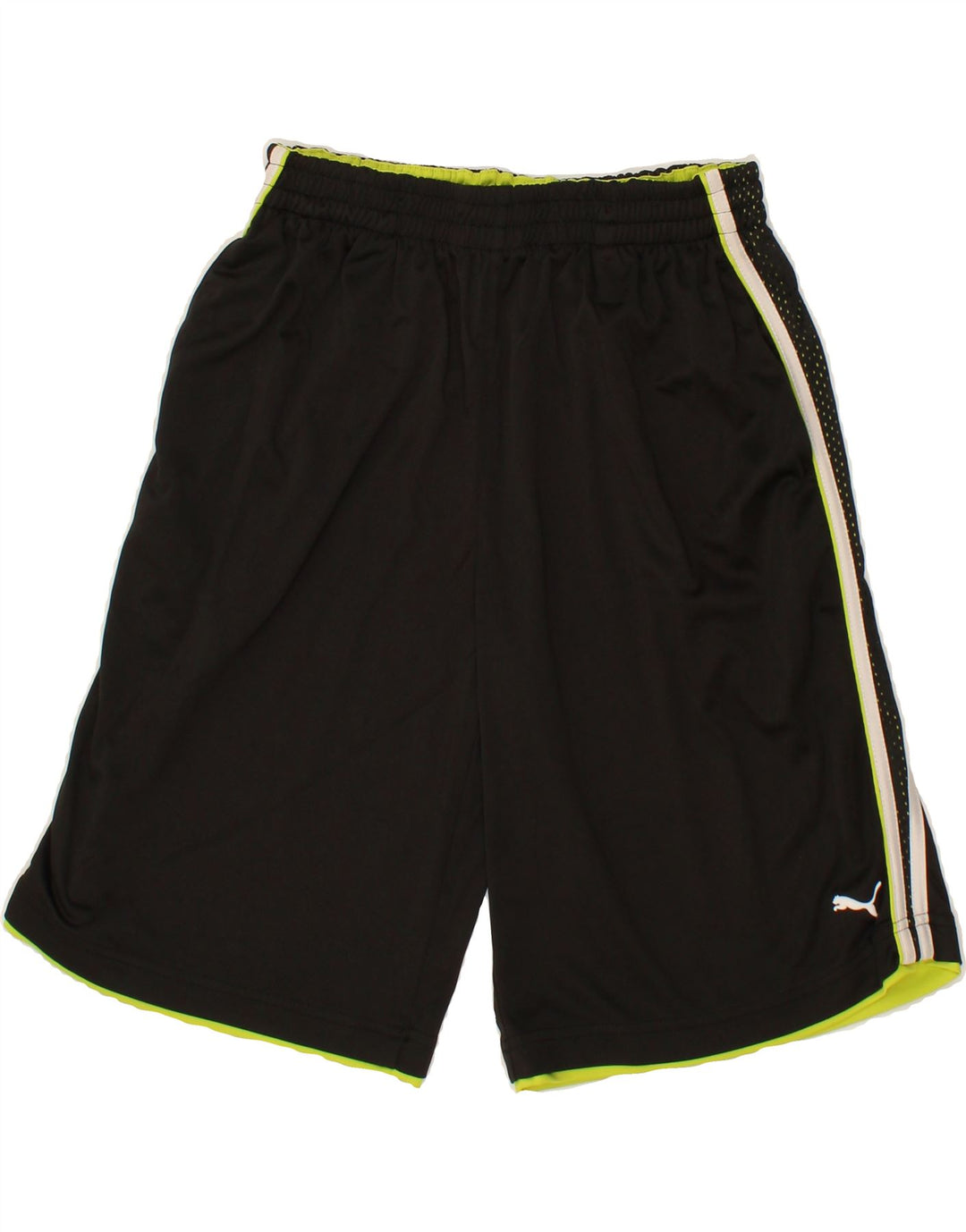 PUMA Boys Bermuda Sport Shorts 13-14 Years XL Black Striped Polyester Vintage Puma and Second-Hand Puma from Messina Hembry 