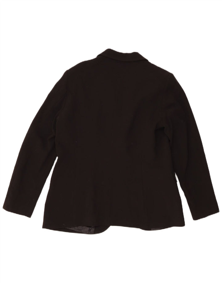 Benetton Damen 1-Knopf-Blazerjacke UK 16 Large Schwarz Polyester