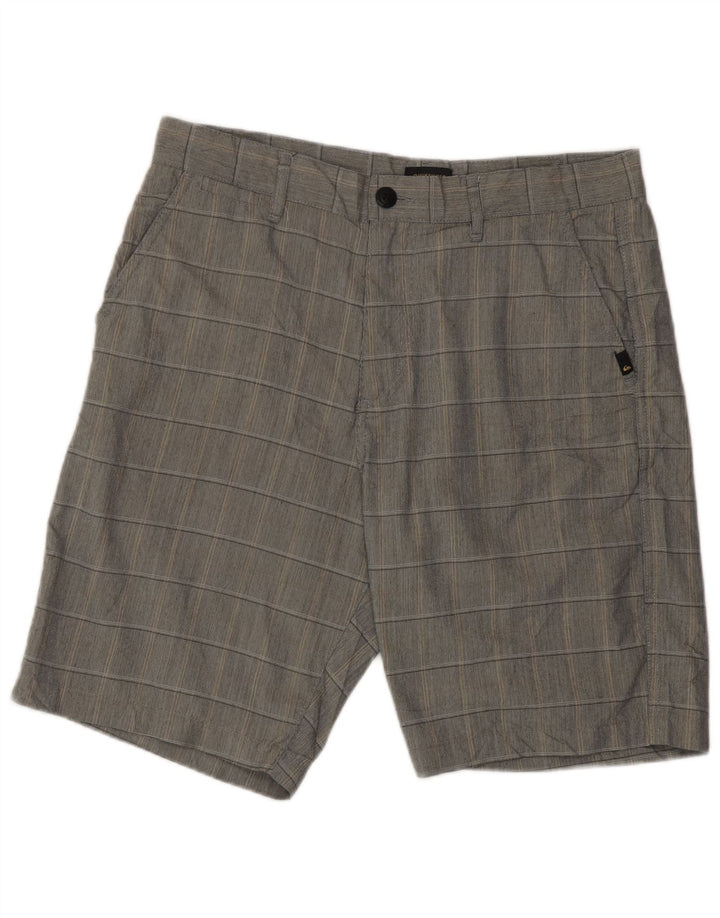 Quiksilver Mens Regular Fit Chino Shorts W32 Mittelgrau kariertes Polyester