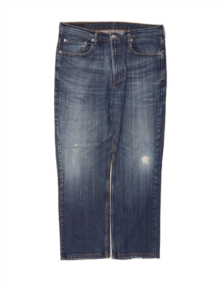 LEVI'S Mens 752 Distressed Straight Jeans W38 L30 Blue Cotton Vintage Levi's and Second-Hand Levi's from Messina Hembry 