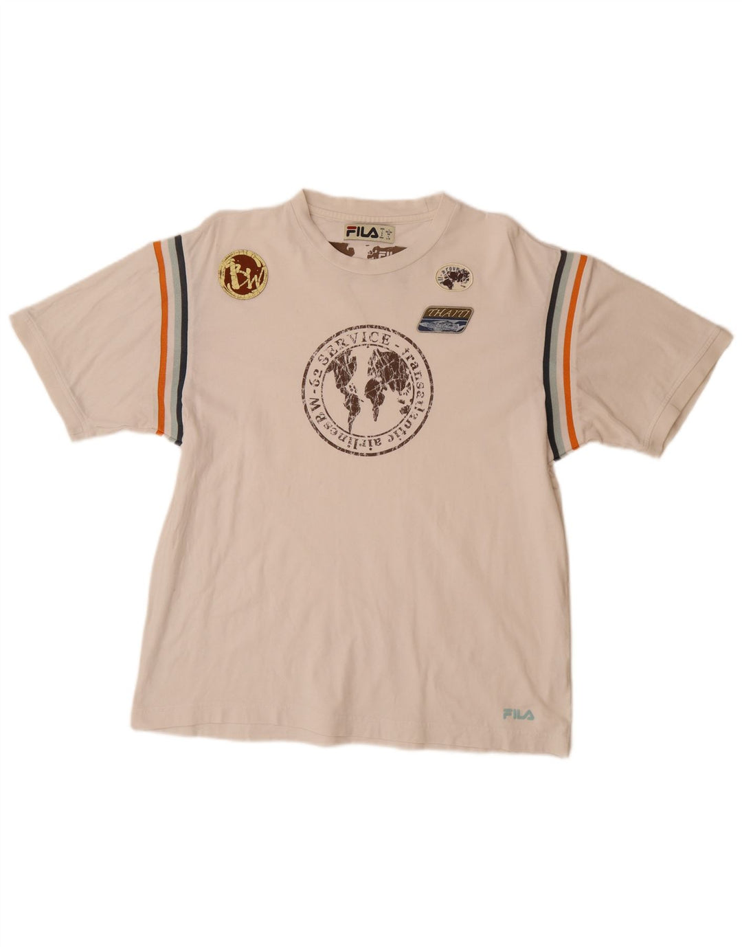 FILA Herren-T-Shirt mit Grafik, groß, aus weißer Baumwolle