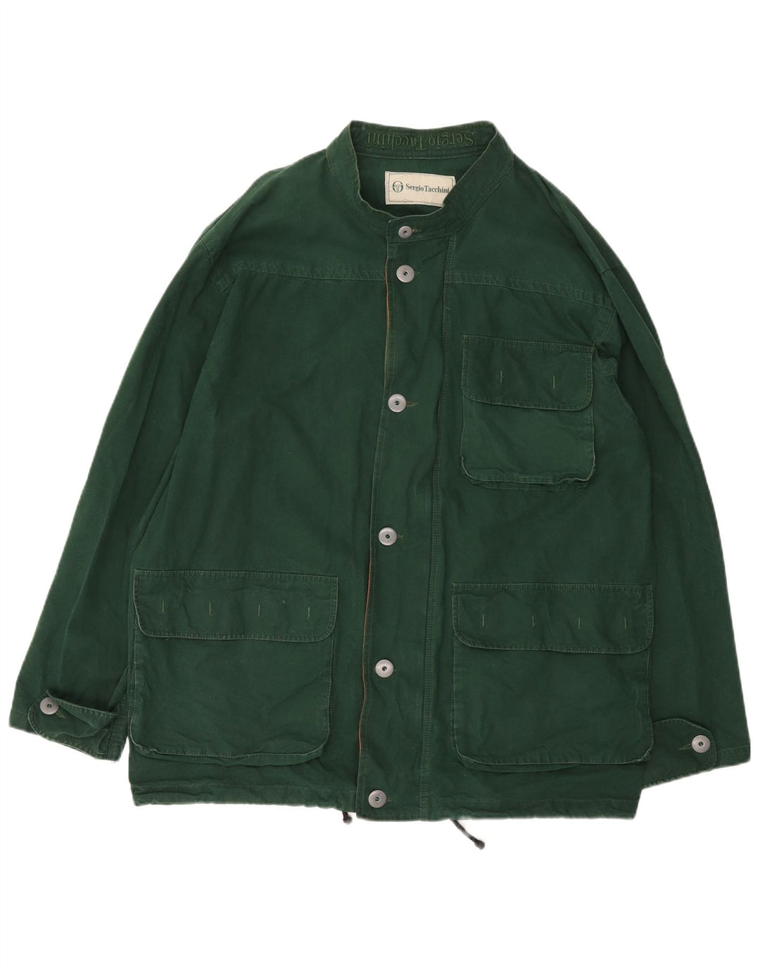 SERGIO TACCHINI Herren Utility Jacke UK 42 XL Grüne Baumwolle