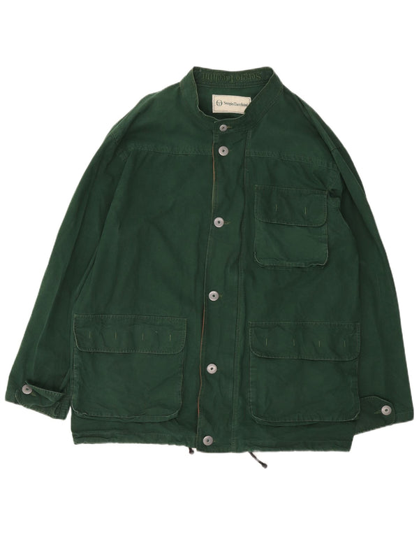 SERGIO TACCHINI Herren Utility Jacke UK 42 XL Grüne Baumwolle