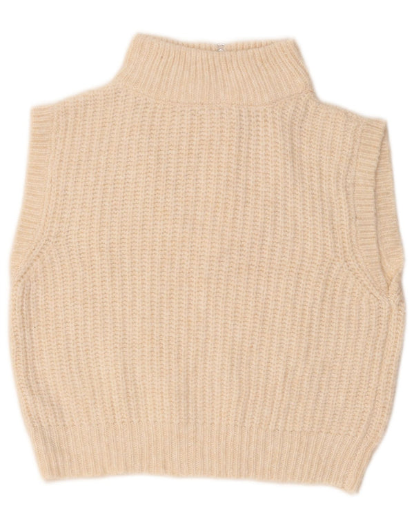 Marks & Spencer Mädchen-Tanktop mit Reißverschluss am Hals, 13–14 Jahre, gebrochenes weißes Acryl