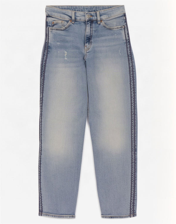 Marks & Spencer Damen Distressed Straight Jeans UK 10 Small W29 L27 Blau