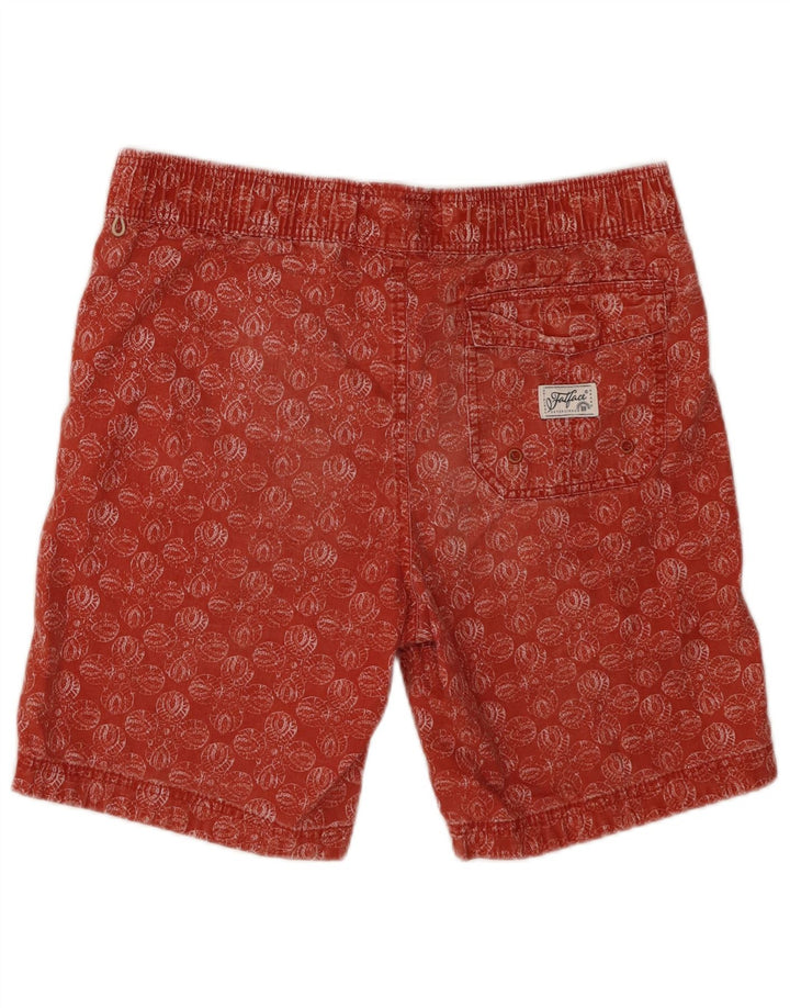 Fat Face Herren-Badeshorts aus Baumwolle in Mittelorange mit Blumenmuster