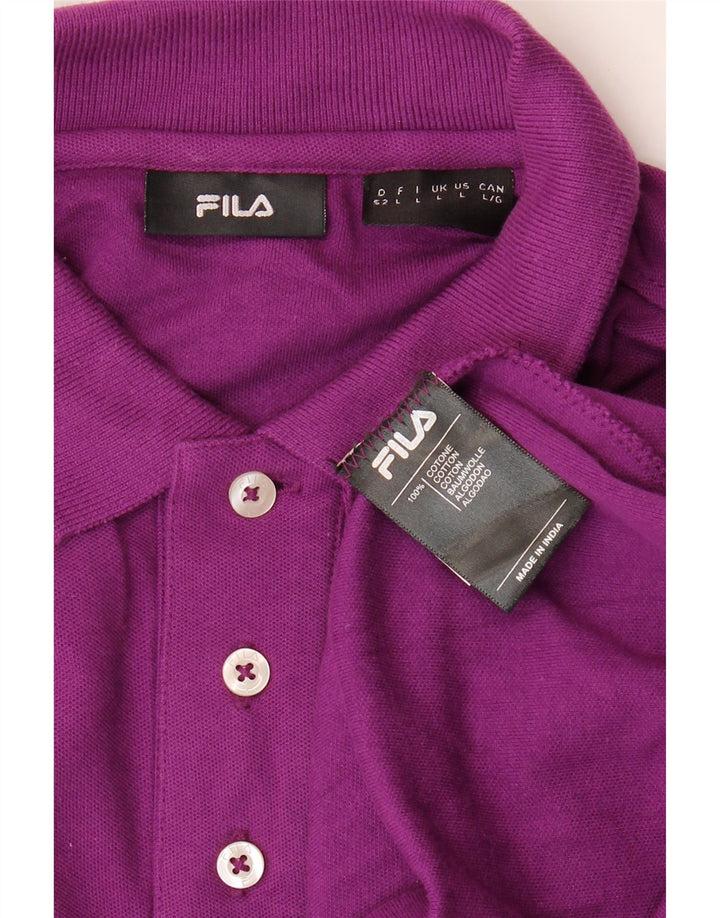 FILA Herren Poloshirt Large Lila Baumwolle
