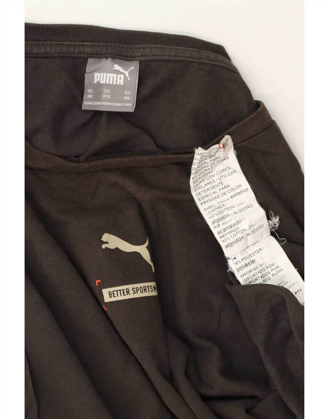 Puma Herren T-Shirt Top 3XL Grau Baumwolle