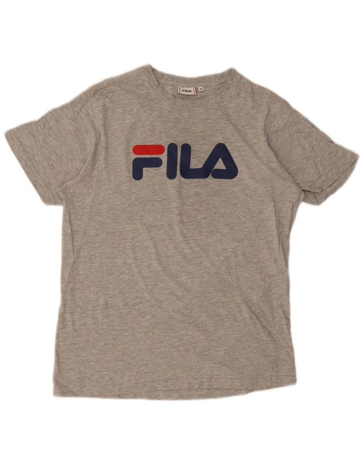 Fila Herren Grafik-T-Shirt-Oberteil Mittelgrau meliert