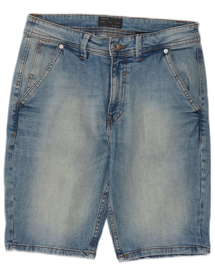 Zara Herren Jeansshorts EU 38 Small W30 Blaue Baumwolle