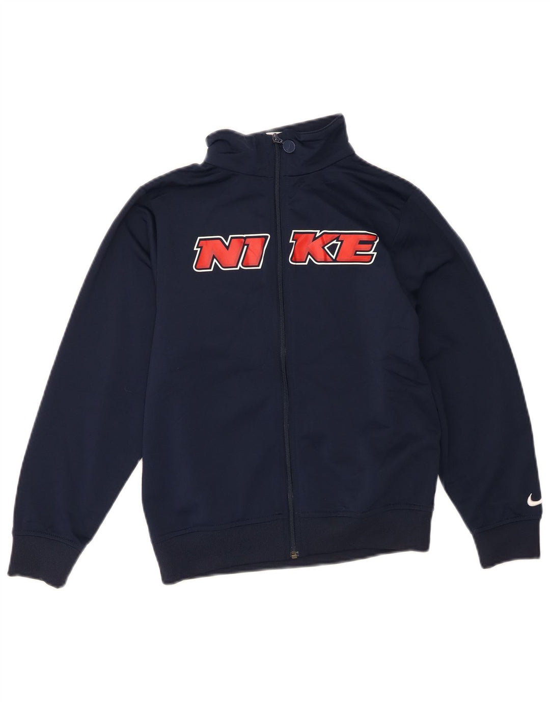 NIKE Boys Graphic Tracksuit Top Jacket 10-11 Years Medium Navy Blue