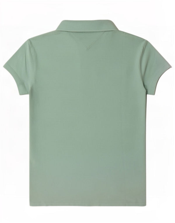 Tommy Hilfiger Damen Slim Fit Poloshirt UK 12 Medium Türkis