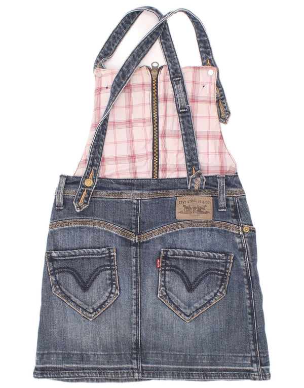 Levi's Latzhosen-Jeansrock für Mädchen, 7–8 Jahre, W22, blaue Baumwolle
