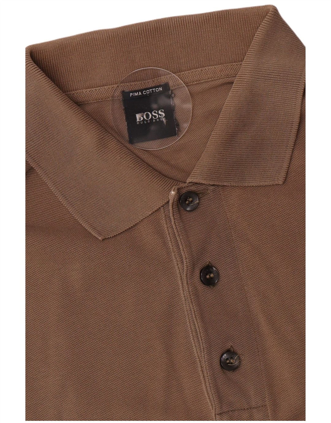 Hugo Boss Herren-Poloshirt, kleine braune Baumwolle