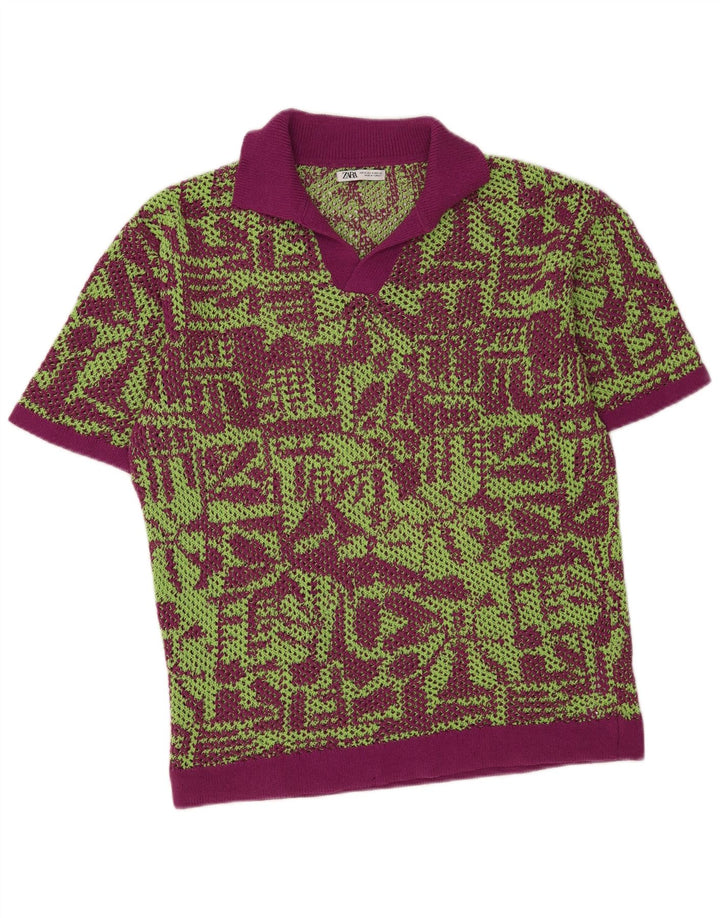 Durchsichtiger Rollkragenpullover für Herren von Zara, mittellila, geometrisch