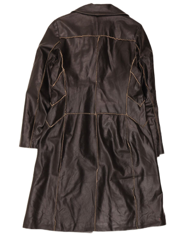 Conbipel Damen Trench Ledermantel IT 42 Medium Schwarz