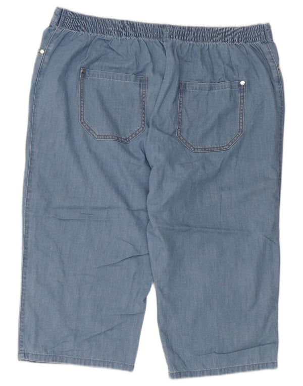 Marks & Spencer Damen Bermudashorts UK 18 XL W36 Blaue Baumwolle