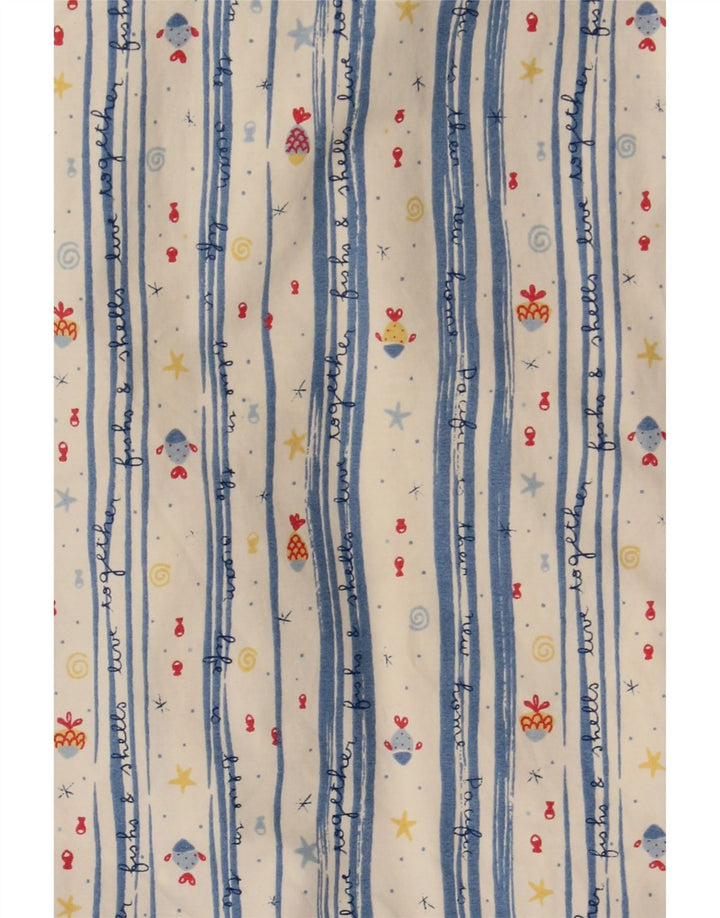 Calvin Klein Herren-Kurzarmhemd aus mittelweiß gestreifter Baumwolle