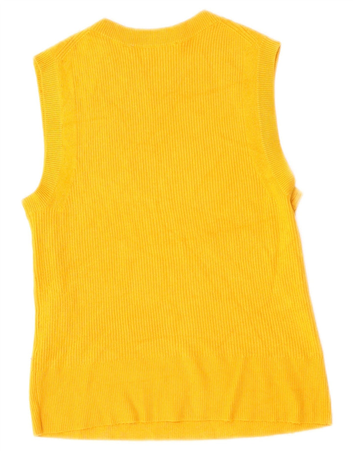 ZARA Damen Crop Vest Tank Top UK 12 Mittelgelbe Viskose