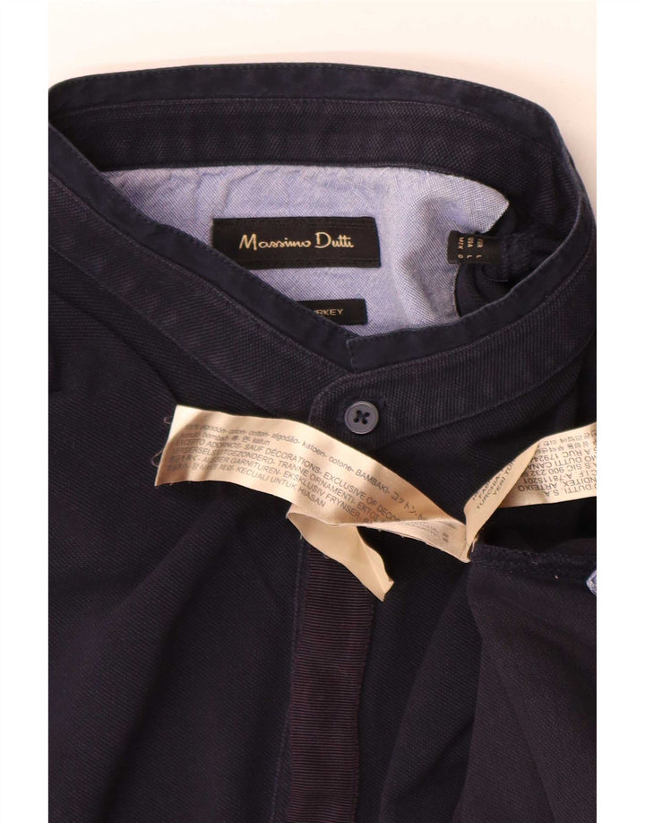 Massimo Dutti Herren-Poloshirt, große marineblaue Baumwolle