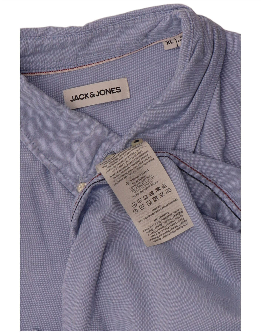 Jack & Jones Herrenhemd XL, blaue Baumwolle