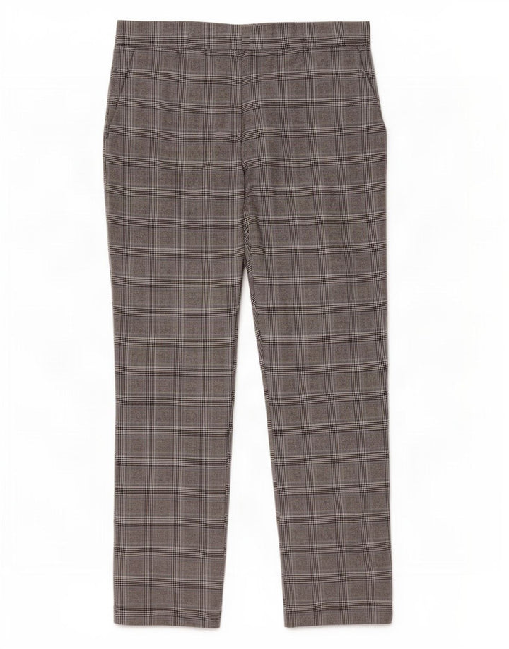 Zara Damen Slim Chino-Hose XL W38 L27 Grauer Hahnentritt