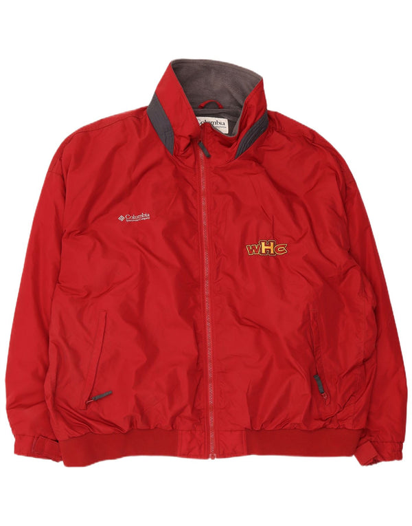 COLUMBIA Übergroße Windjacke für Herren, UK 46 3XL, Rot, Farbblock
