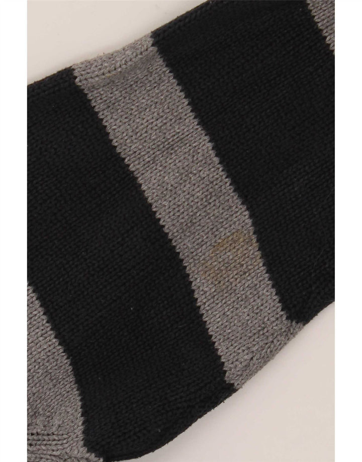 Chaps Herren-Pullover mit Reißverschluss am Hals, groß, schwarz gestreift, Baumwolle
