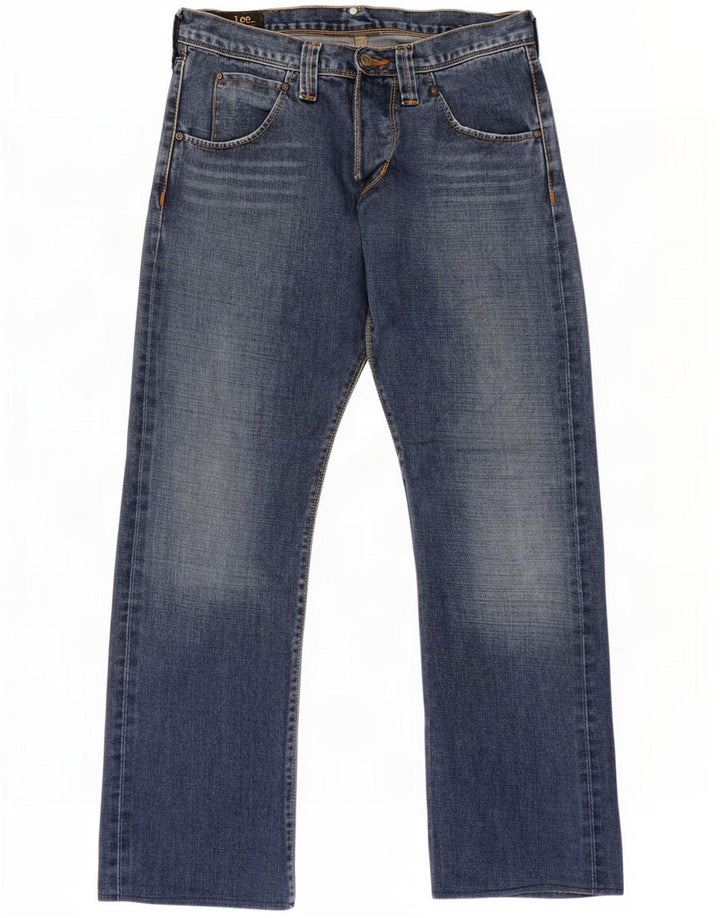 Lee Herren Straight Jeans W32 L28 Blaue Baumwolle