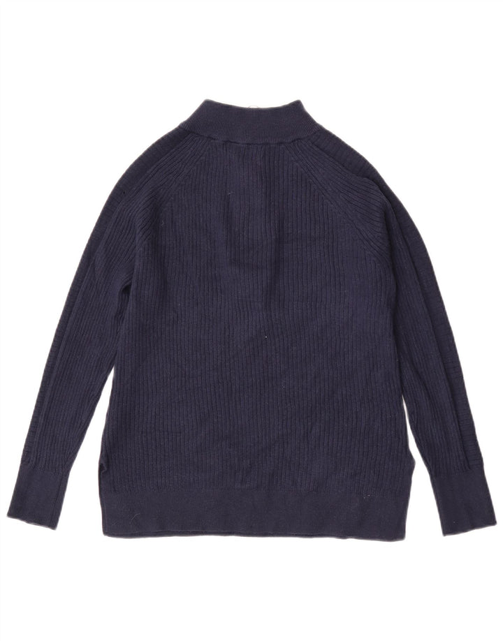 Marks & Spencer Damen Pullover mit Reißverschluss am Hals, Gr. 10, Marineblau