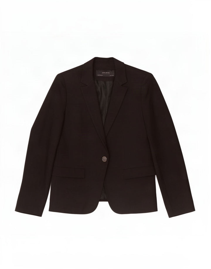 Zara Damen-Blazer mit 1 Knopf, Gr. 10, Größe S, Schwarz, Baumwolle