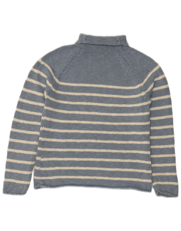 L.L.Bean Rollkragenpullover für Damen, UK 10, Größe S, blau, gestreift, Baumwolle
