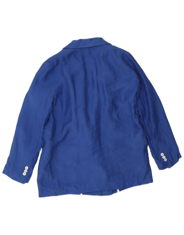 Zweireihiger, übergroßer Blazer von Zara für Damen, UK 6 XS, blaues Lyocell