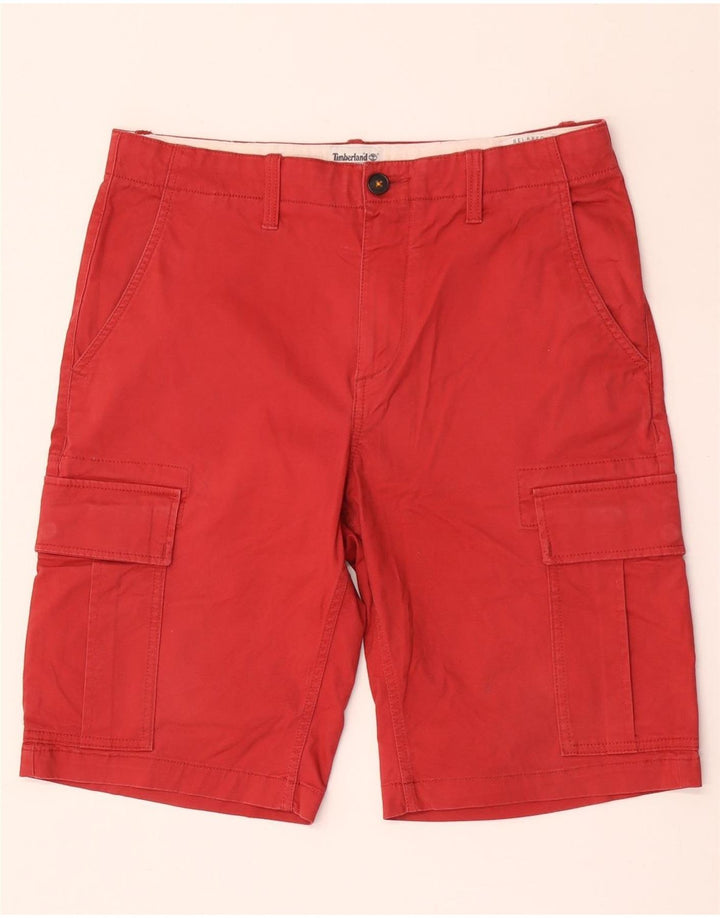 Timberland Herren Relaxed Fit Cargo Shorts W31 Mittelrote Baumwolle