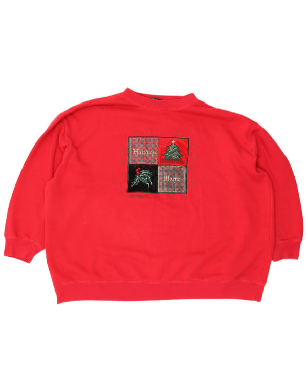 Honors Womens Graphic Oversized Sweatshirt Pullover UK 22/24 2XL Rot