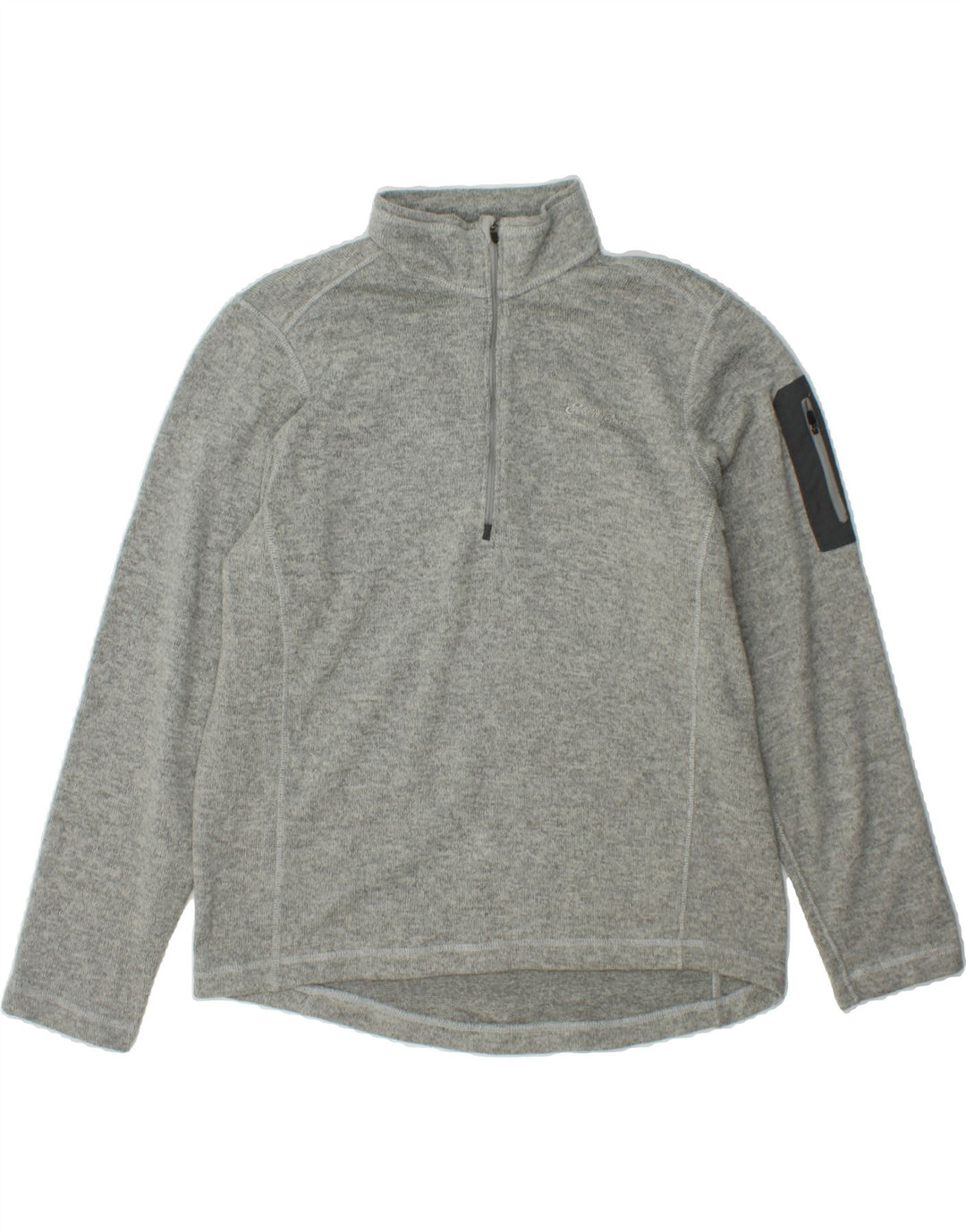 EDDIE BAUER Mens Zip Neck Sweatshirt Jumper Large Grey Polyester Vintage Eddie Bauer and Second-Hand Eddie Bauer from Messina Hembry 