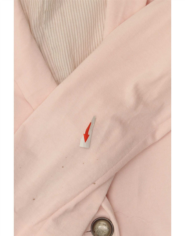 Zara Damen 1-Knopf-Blazerjacke UK 14 Große rosa Viskose