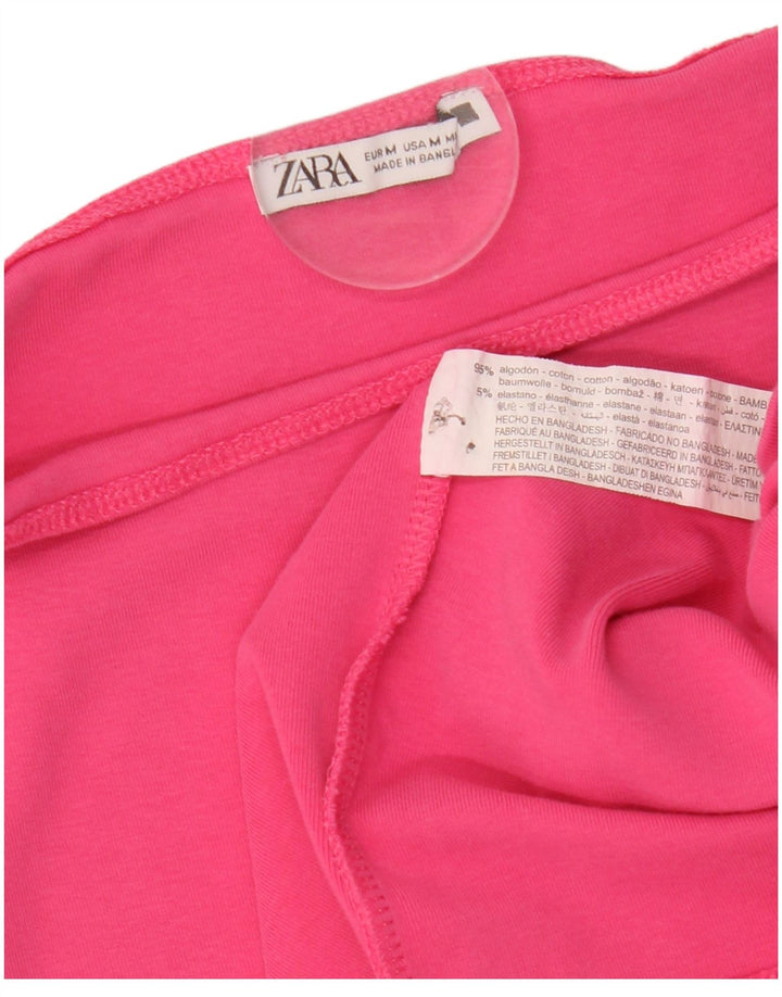 ZARA Damen Etuikleid UK 12 Mittelrosa Baumwolle