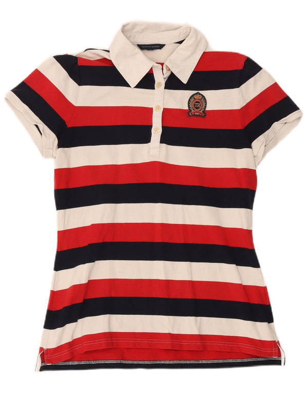 Tommy Hilfiger Damen Rugby-Poloshirt UK 12 Medium Mehrfarbig gestreift